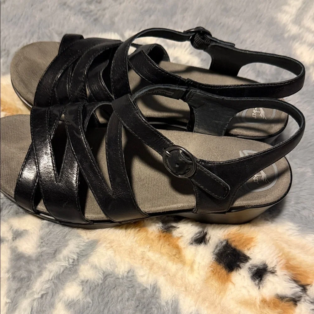 Dansko Women's Black Leather Sandals size 38 - Picture 7 of 7